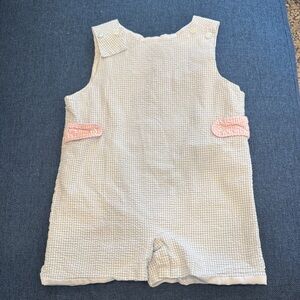 Little English Cream and Blue Baby Romper (BOY)